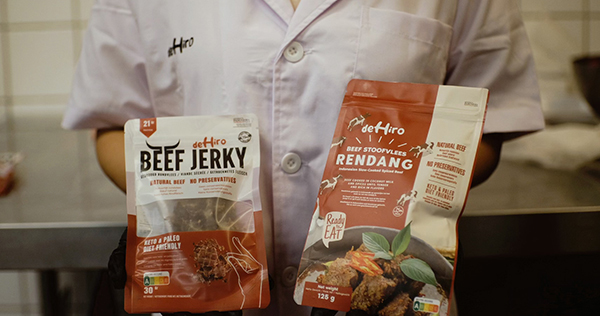 Dehiro beef jerky halal snack belgium beef rendang indonesian spices